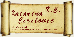 Katarina Ćirilović vizit kartica